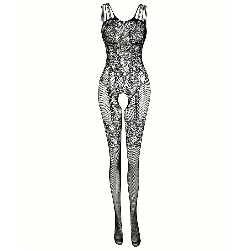 Women Sexy Lingerie Crotchless Porn Fishnet Mesh Erotic Bodysuit Female Stretch Open Crotch Porn Teddy Hollow Out Bodystockings