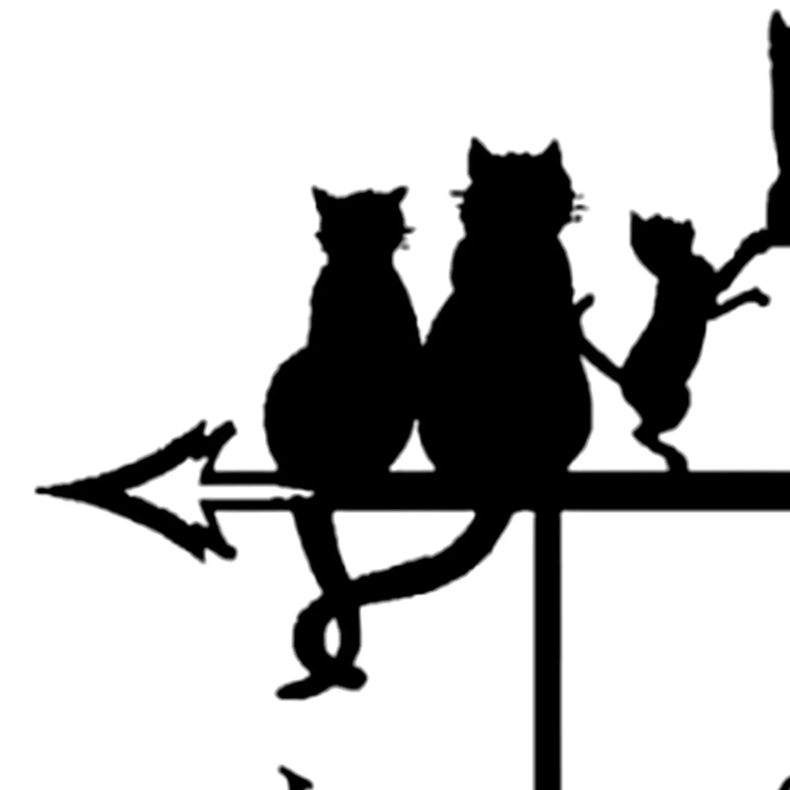 Cat Metal Weathervane Wind Direction Indicator Retro Wind Vane Weather Vane for Porch Outdoor Cottage Terrace Decoration