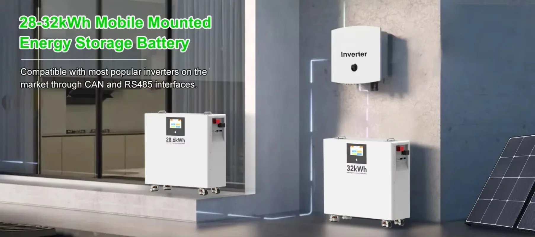 Ultra-Large Capacity 48V LiFePO4 Battery Pack 28KWH 560AH 51.2V Lithium Ion Rechargeable Deep Cycle Solar Energy Storage Battery