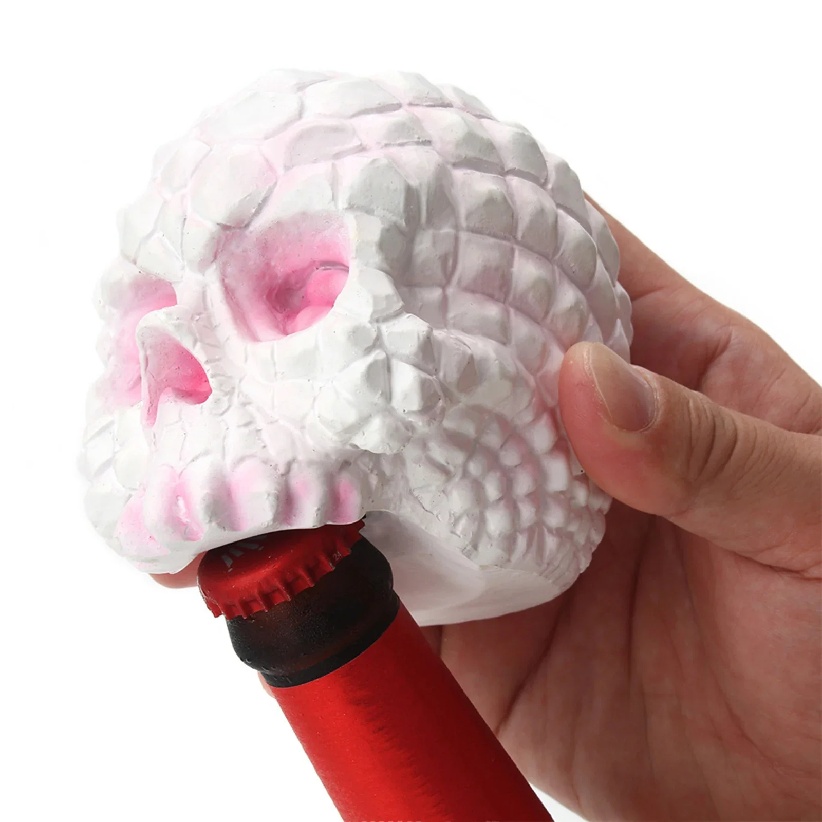 2024 New Halloween Skull Statue Creative Pink Skull Bottle Opener Skeleton Head Figurines for Home Resin Openers