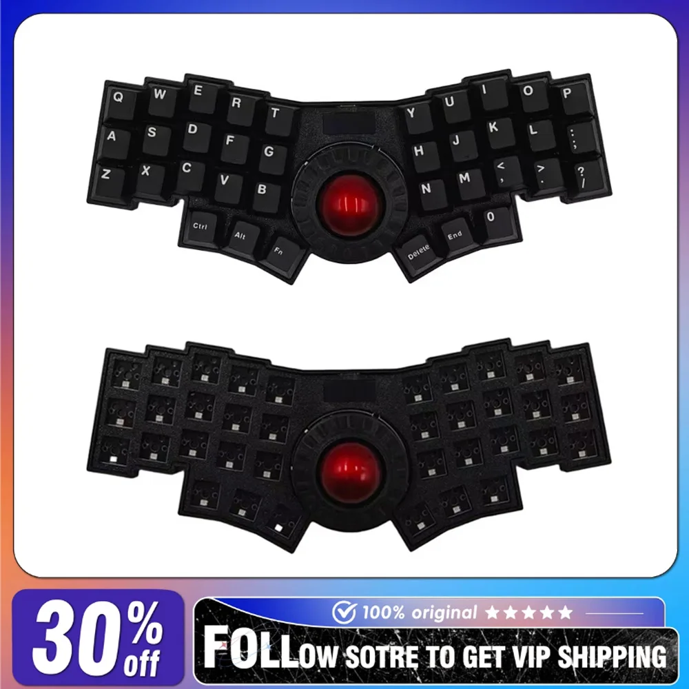 Original C35 Ball Wired Trackball Keyboard Kit OLED Screen Qmk/vial Change Key RGB Custom Keybard Support Automatic Mouse Layer