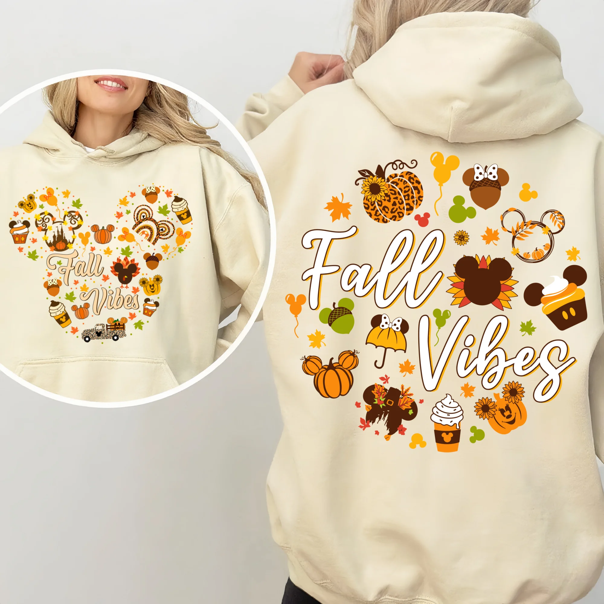 

Женская толстовка с капюшоном Disney из Микки Мауса на Хэллоуин, осенне-зимний теплый топ из чистого хлопка, уличная пригородная толстовка с капюшоном, праздничный топ