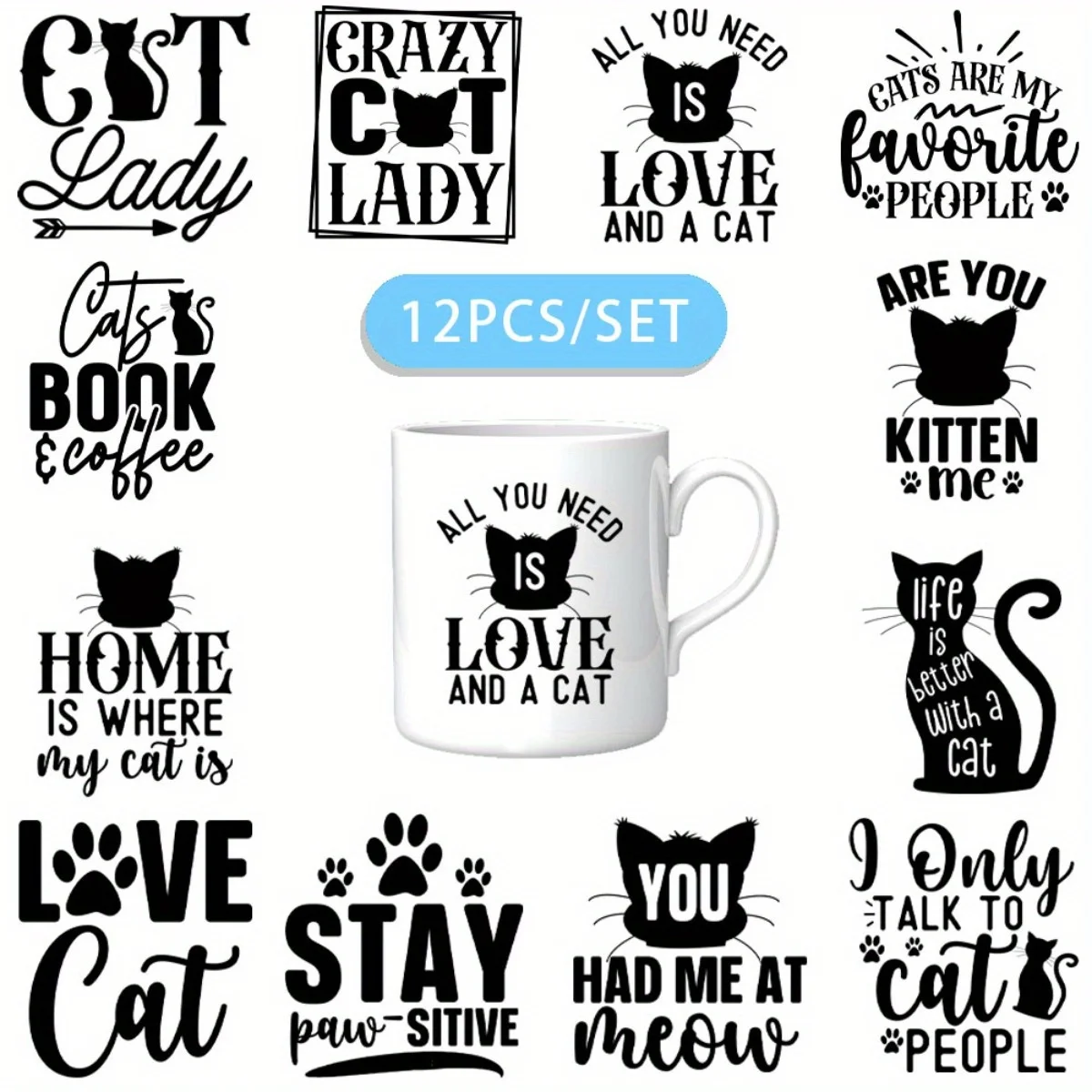 12PCS/SET Black Cat…