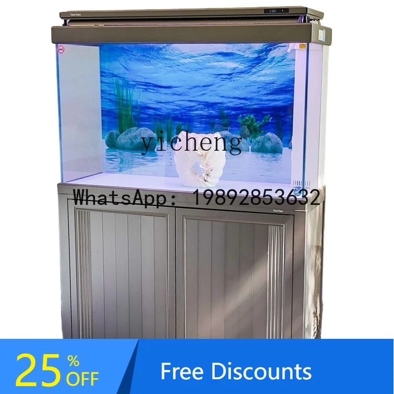 Living Room Large Bottom Filter Aquarium Household Ecological Glass Fish Tank Floor Free Water Change