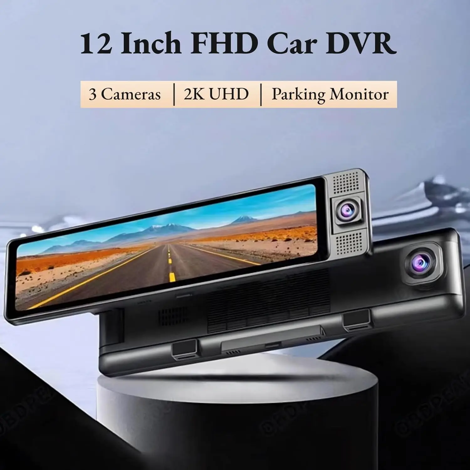 4K Car DVR Monitor Dashcam FHD 1080P 2K Car Camera 3 Channels Rearview Mirror Camera 360 Degree View Mirror Dash Camera Recorder