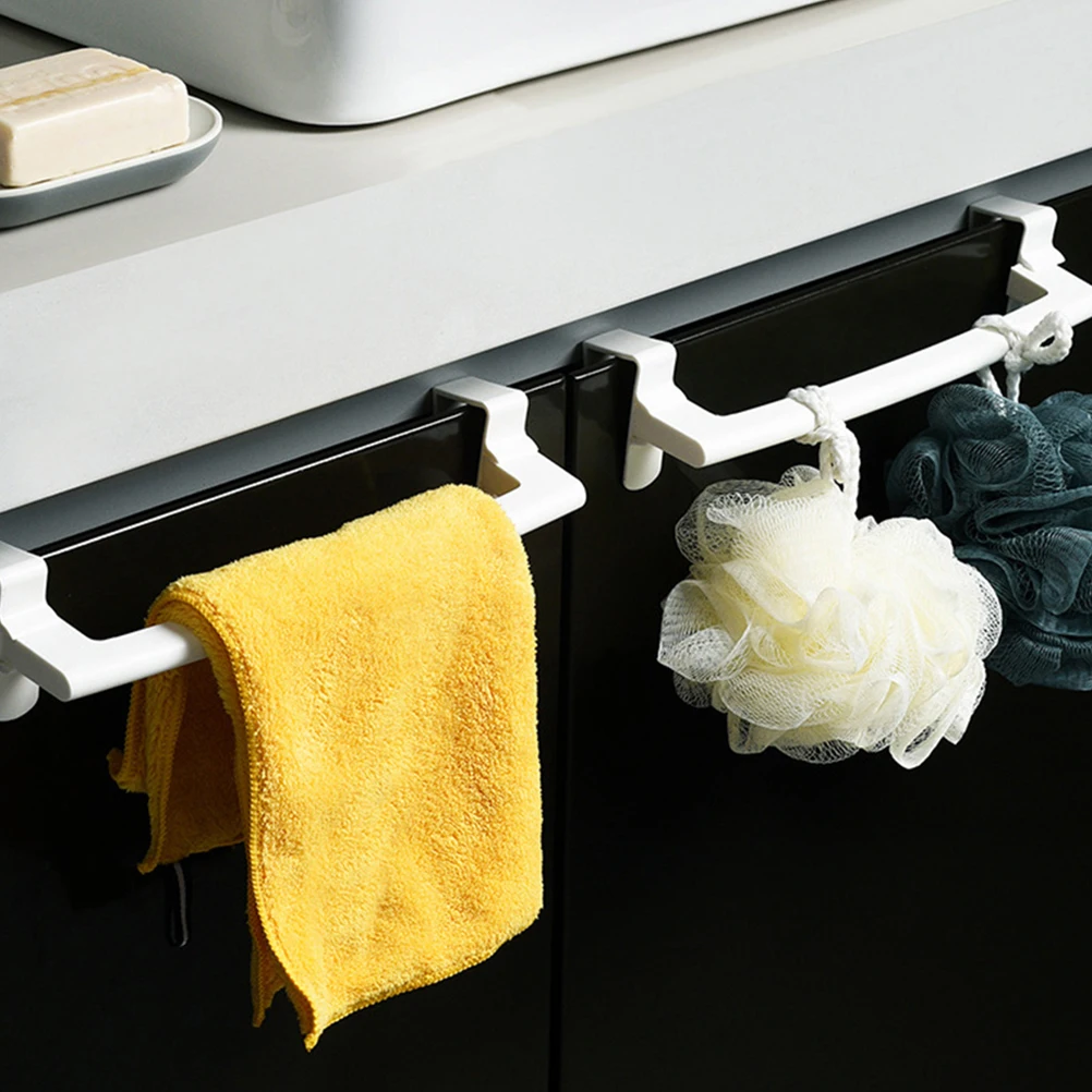 

Sturdy Plastic Towel Rack For Bathroom Over Door Cabinet Heavy Duty Organizer Single Rod Holder Easy Install No Drilling
