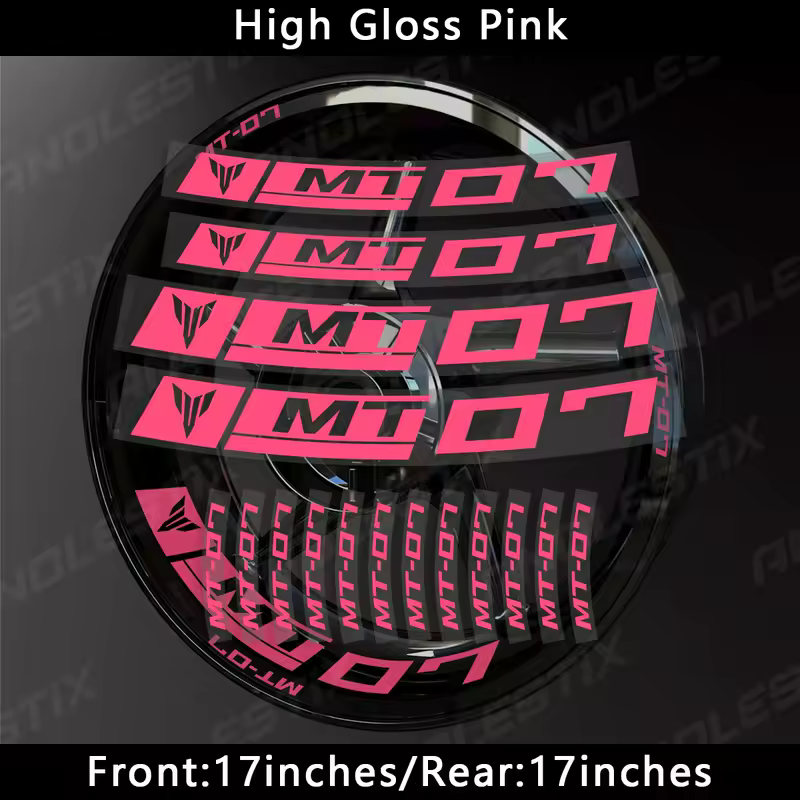 AnoleStix Reflective Motorcycle Wheel Sticker Hub Decal Rim Stripe Tape For YAMAHA MT-07 MT07 - Image 19