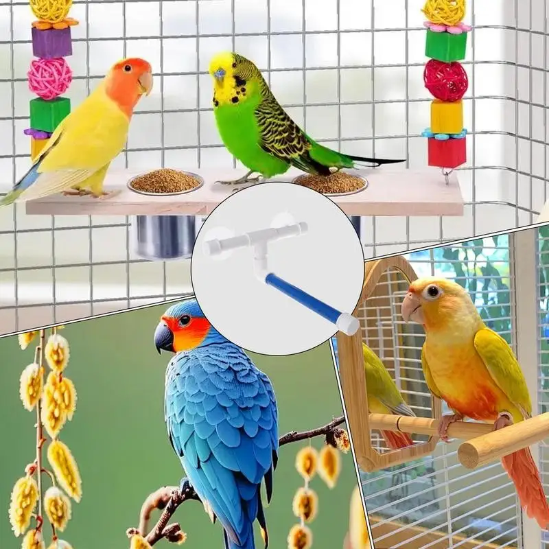 الببغاء دش جثم شفط كأس Bied جثم دش حامل لعبة جدار جبل رف قائم قفص الببغاء اكسسوارات حمام اللعب ل