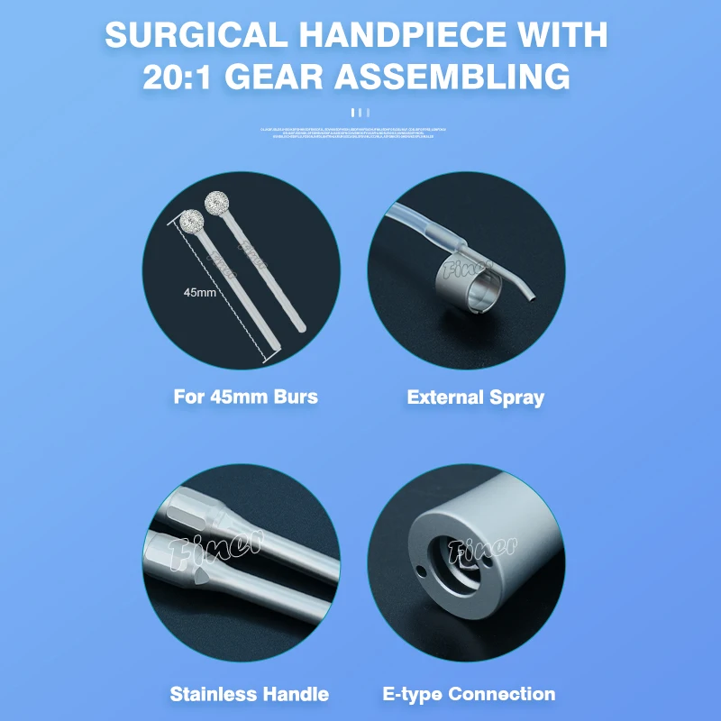 Dental Osteotomy Handpiece 20 Degree Surgical Straight Handpiece for Dental Implant Sinus Lifting Bone ENT Lumbar Surgery