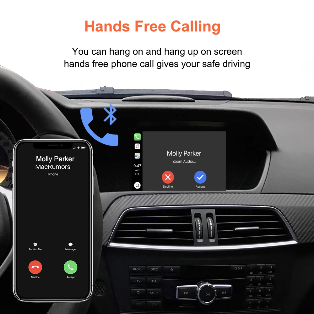 Bonroad Wireless Carplay Android Auto Decoder Box For Mercedes Benz A B C E Class CLA GLA GLK SLK CLS ML GL NTG4.5 System Module – Detail 12