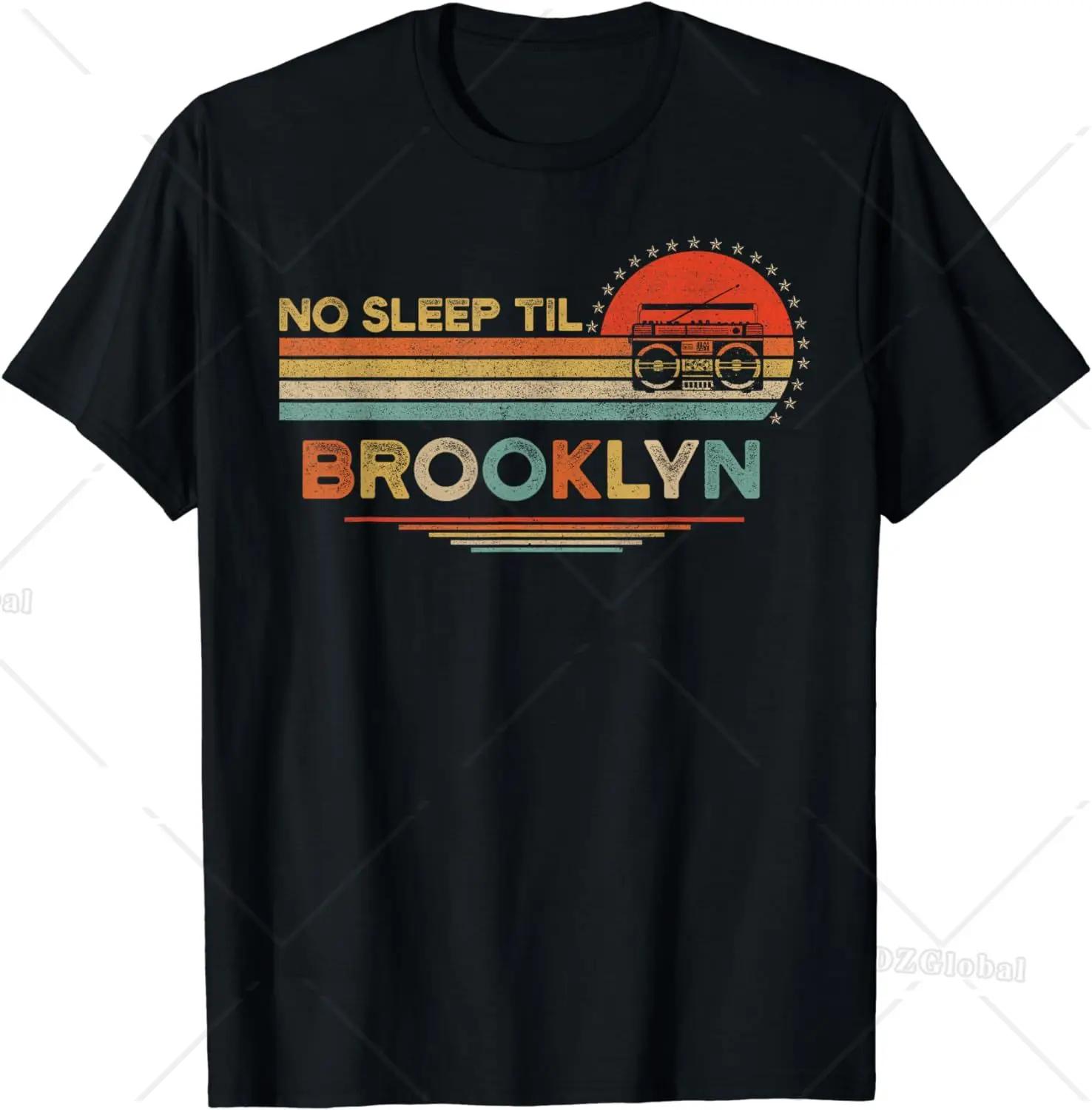 No Sleep Til Brooklyn Shirt Old School Portable Stereo Retro T-Shirt  Men Clothing Vintage Graphic T Shirts Camiseta