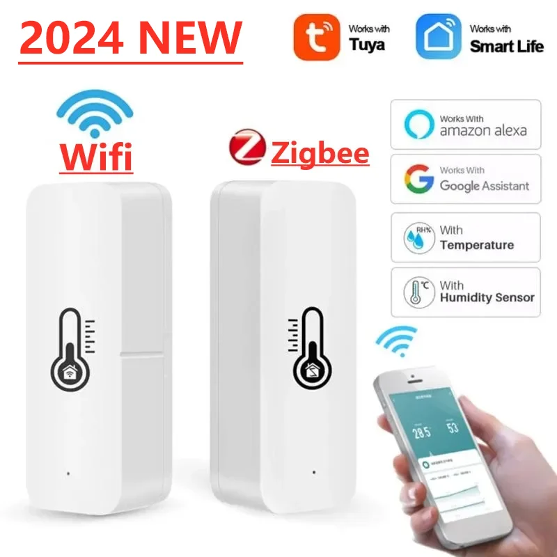 

Tuya Wifi ZigBee Smart Temperature Humidity Sensor Indoor Outdoor Hygrometer Thermometer Detector Alexa Google Home SmartLife