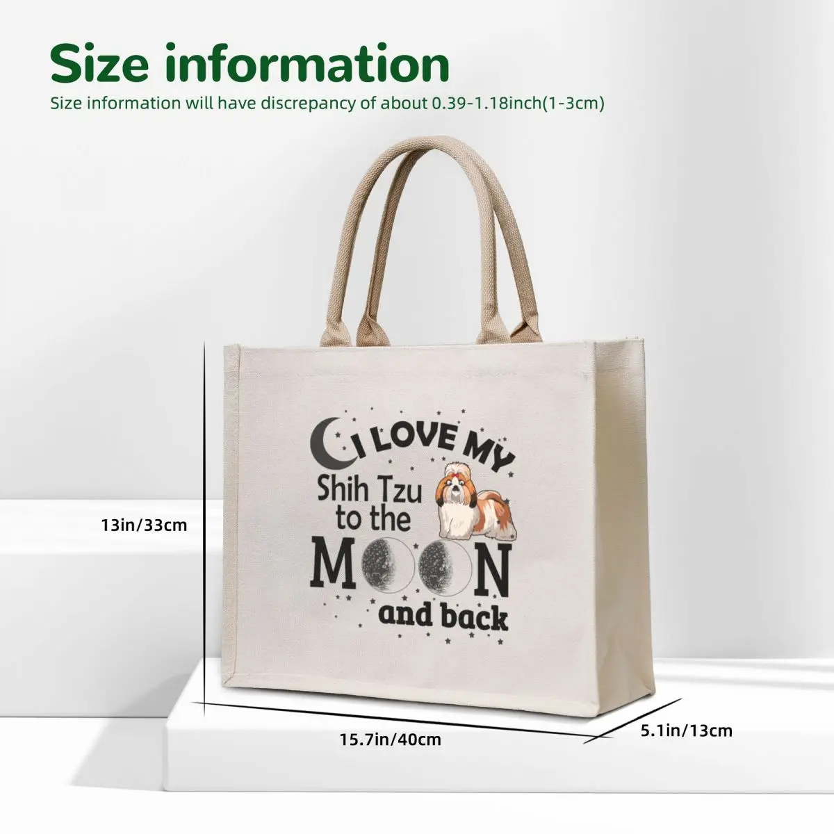 I Love My Shih Tzu To The Moon And Back! Tote Bag Cloth bag tote bag women large tote