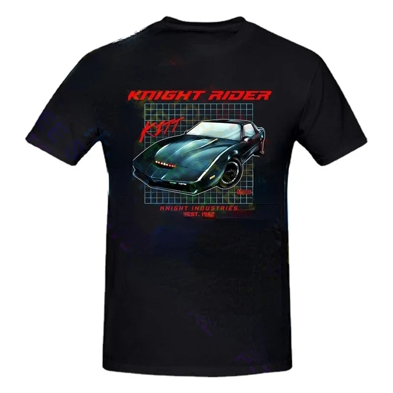 2024 summer funny style Knight 1982 Kaus Mobil David Bowhoff Knight Industry Kitt Firebir Rider1982 cool T Shirt for Men cotton