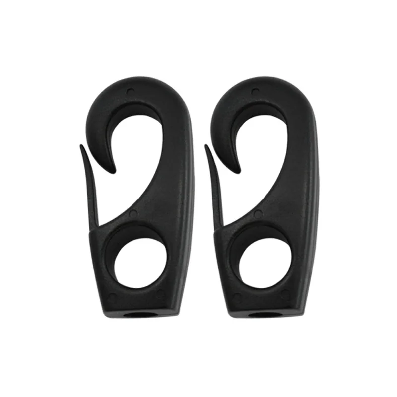 ISURE MARINE 10Pcs Black Nylon Small Shackle Canoe Plastic Elastic Rope Buckle High Strength Nylon Shackle Boat Accessories