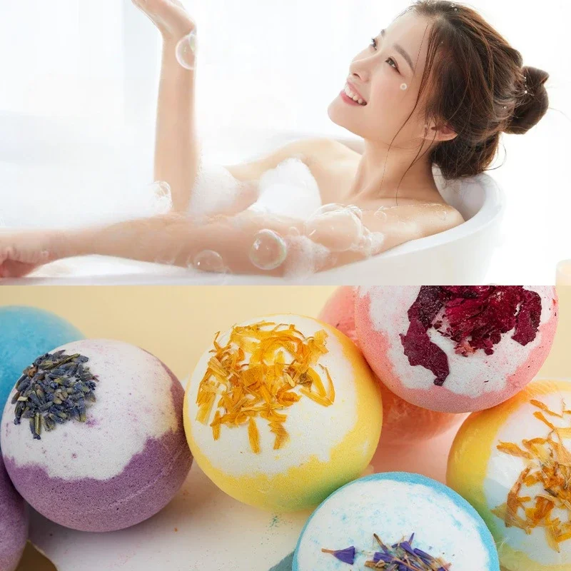 1Pc Bath Bomb Moisturizing Peeling Skin Care Bath Ball with Essential Oils and Bath Salts Handmade Bubble Ball Gift Bathing Tool