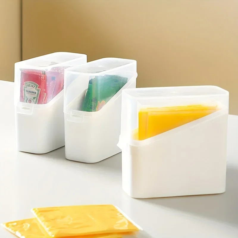 Japanese Style Tilted Transparent Lid Storage Box Cheese Tea Coffee Storage Organizer Small Item Classification Container