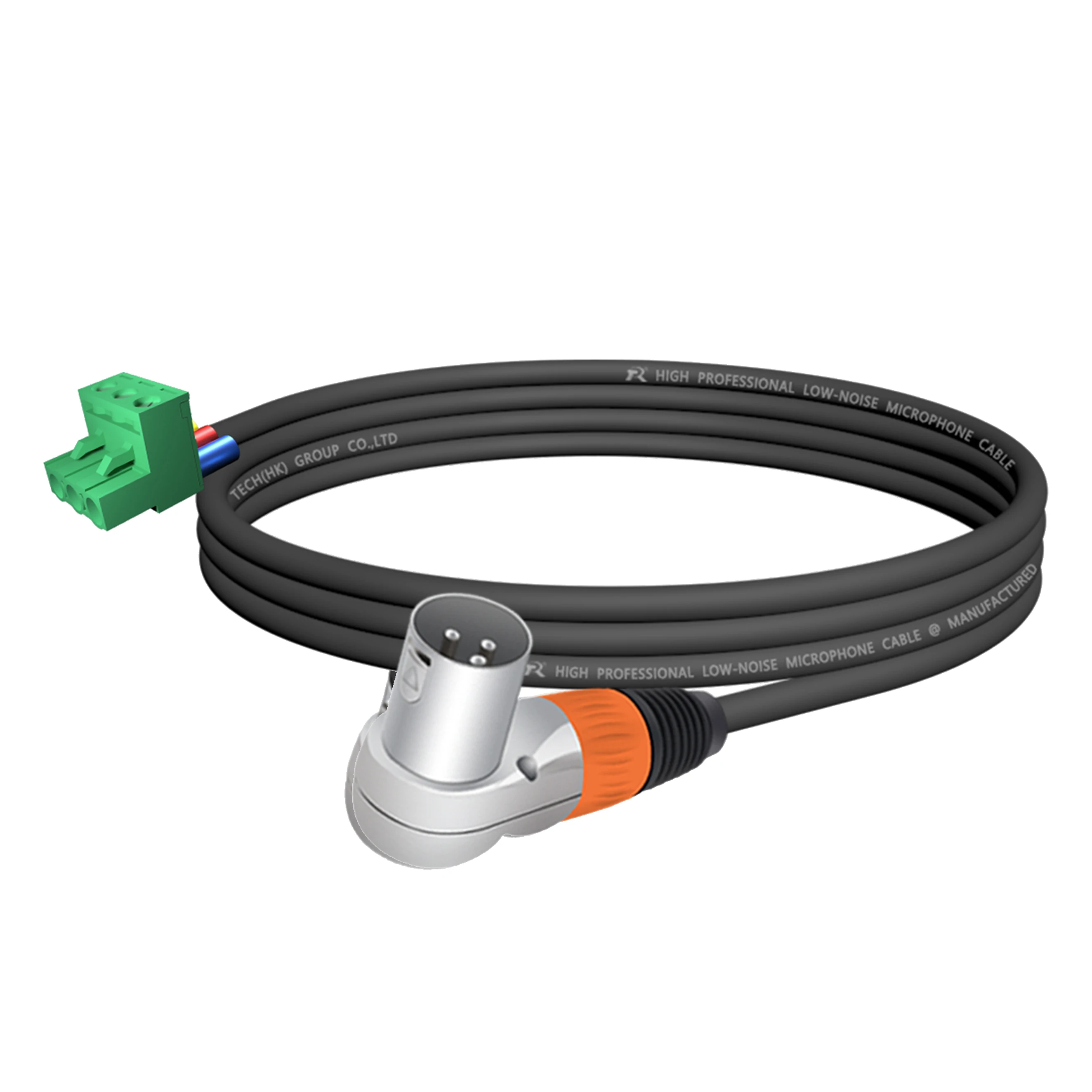 3-PIN rechtwinkliges Mikrofonverlängerungskabel zu 3-PIN Phoenix-Kabel, 5,08 mm 3-PIN PCB-Schraubklemme mit Abschirmung, für Lautsprecher, Tonstudio – Detail 8