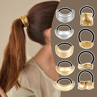 New Punk Metal Irregular Golden Color Hair Bands Elastic Hair Scrunchies Hair Rope Headbands Women Girls Hair Accessories Gifts
