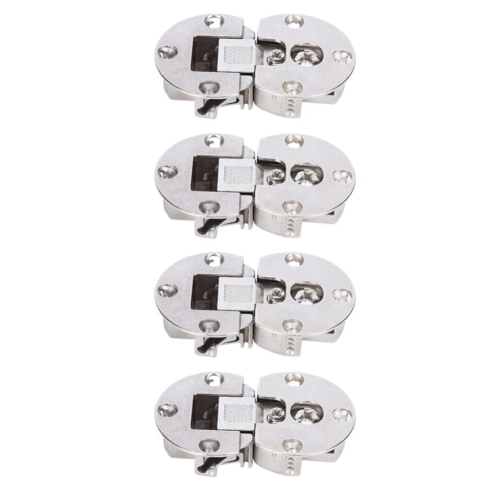 4pcs Concealed Semicircular Concealed Cabinet Hinge Zinc Alloy Adjustable Flap Door Hinge Folding Door Hinge Desks