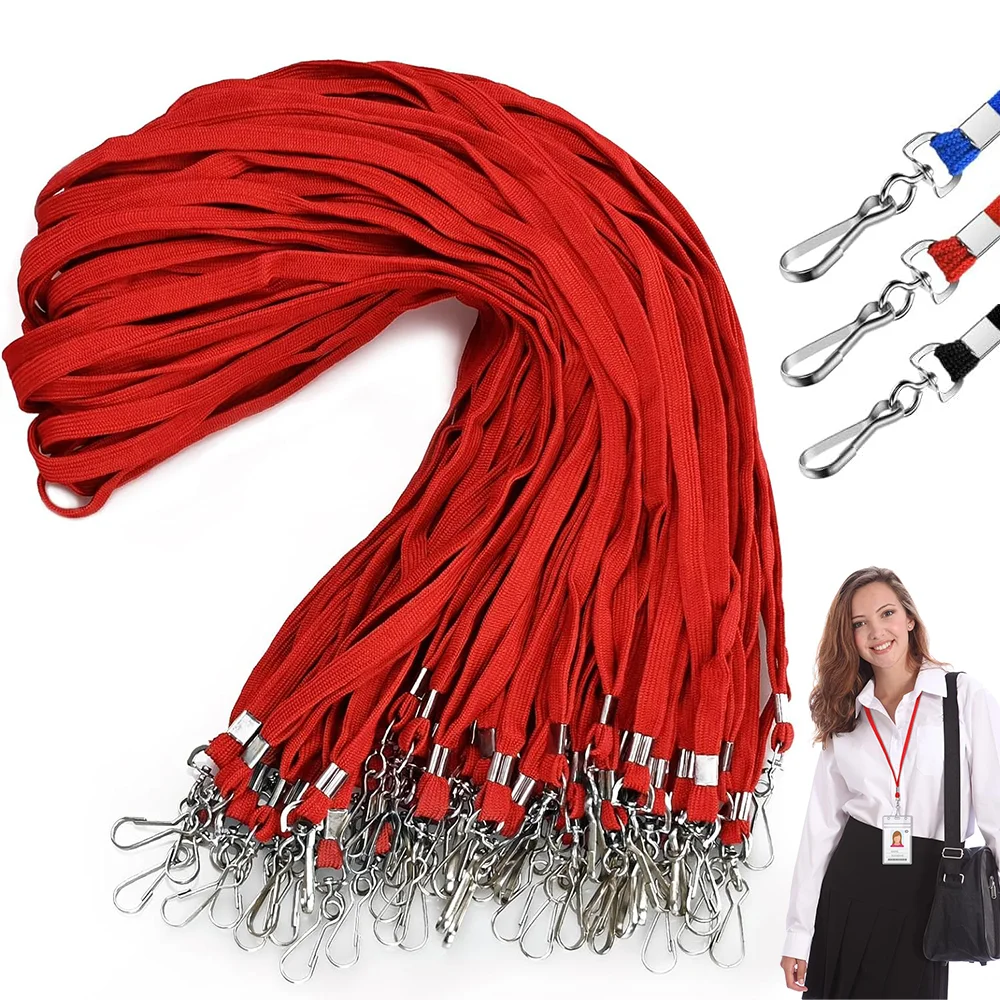 50pcs Lanyard For Badge Holder With Security Clip