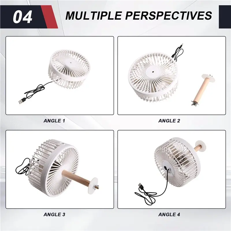 ABMR-Pet Cooling Fan For Summer External Fixed Anti-Gnawing Cage Fan For Rabbits Chinchillas Adjustable Wind Speed