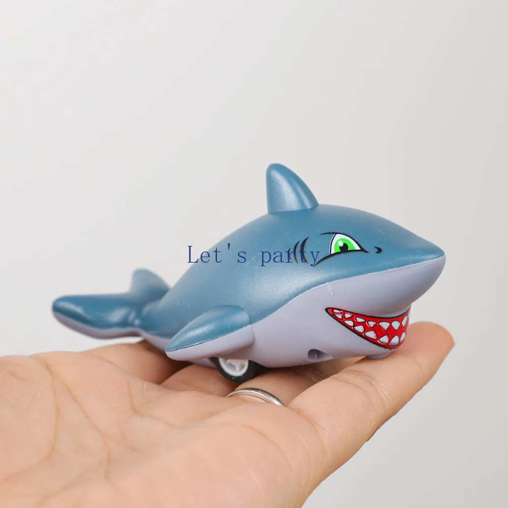 8Pcs Cartoon Ocean Shark Theme Pull Back Cars for Birthday Party Favors Back To School Gifts Goodie Bag Pinata Fillers