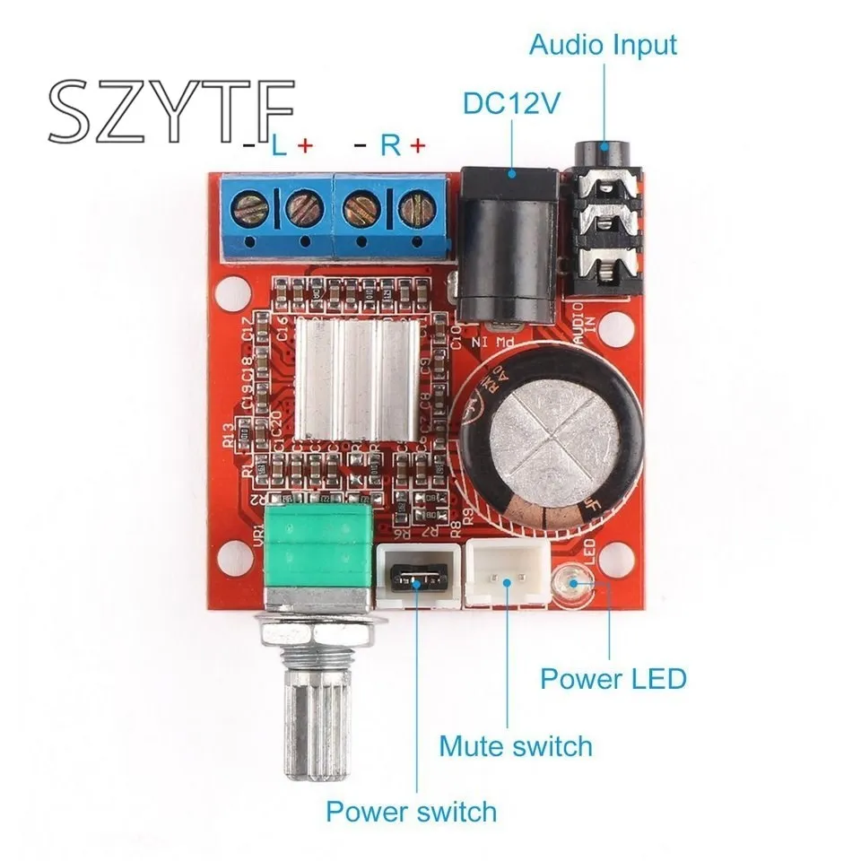 10W + 10W PAM8610 D Class Dual-kanal HIFI Audio Verstärker Bord – Detail 1
