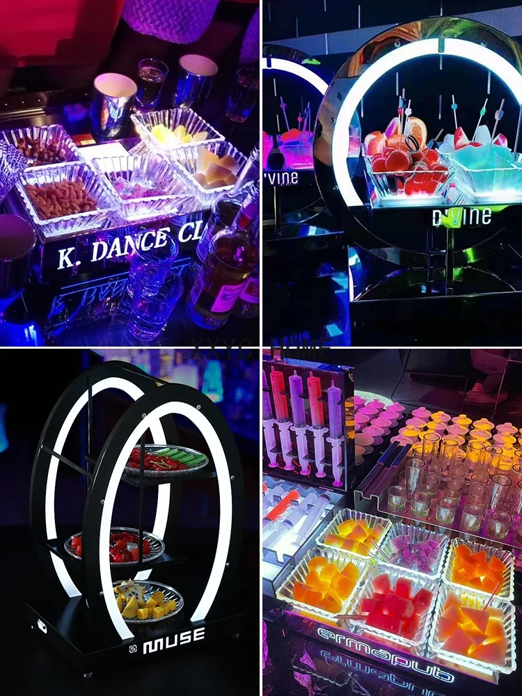 

Bar Luminous Snack Plate Fruit Plate Shelf Led Snack Dish Dessert Party KTV Special Fruit Plate