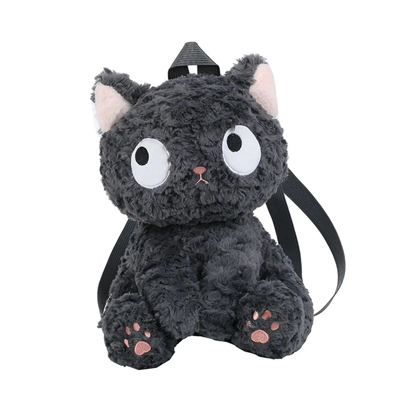 Black Cat Shaped Backpack Cartoon Stylish for Women Stuffed Animal Backpack