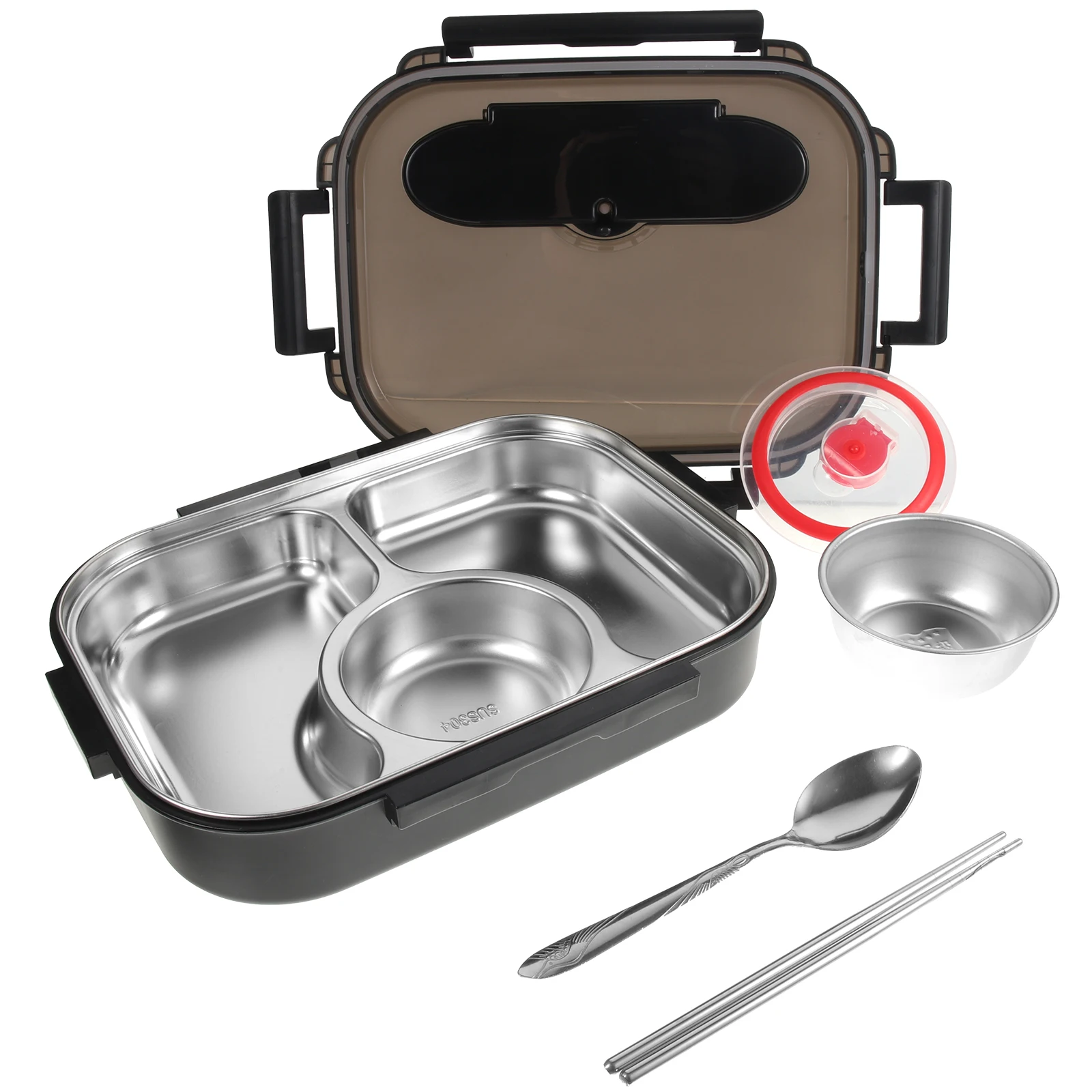 

Insulated Lunch 304 Stainless Steel Thermal Food Container Portable Dinner Fresh Keeping Box Plate Kitchen Storage Box