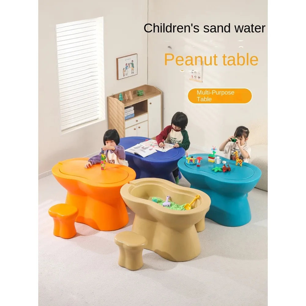 Rotomolding building block table shopping mall with multifunctional children's baby boy assembling toys game sand water game toy