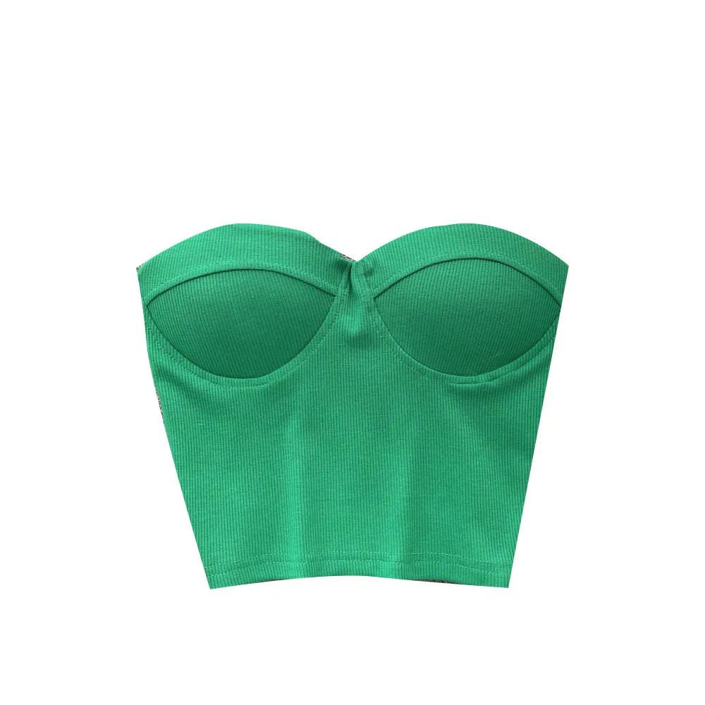 woman Tanks European American Tanks style sexy strapless strapless strapless tank top women beautiful back wrapped top Camis