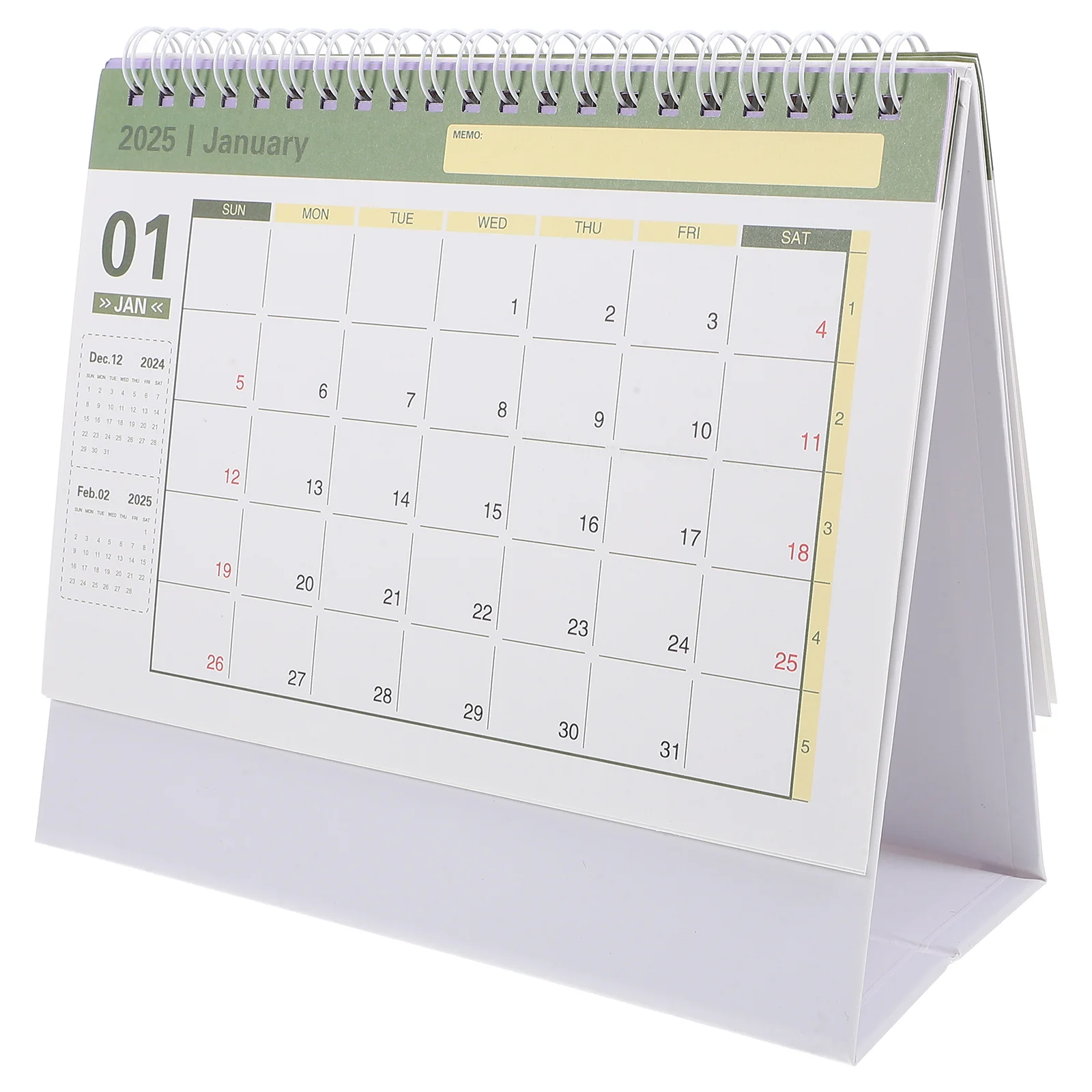 Calendario de escritorio versión en inglés, uso académico diario, mes, decoración decorativa de pie, Adviento del hogar