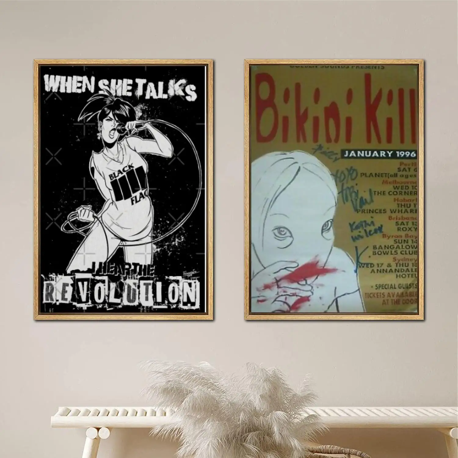 Bikini Kill Poster Painting 24x36 Wall Art Canvas Posters room decor Modern Family bedroom Decoration Art wall decor