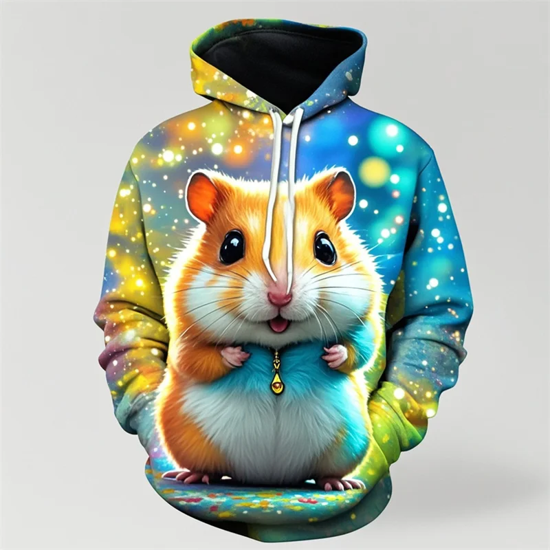 Cute Animal 3D Printing Hamsters Hoodies For Women Funny Streetwear Hooded Sweatshirts Casual Mens Pullovers Unisex Hooded Hoody