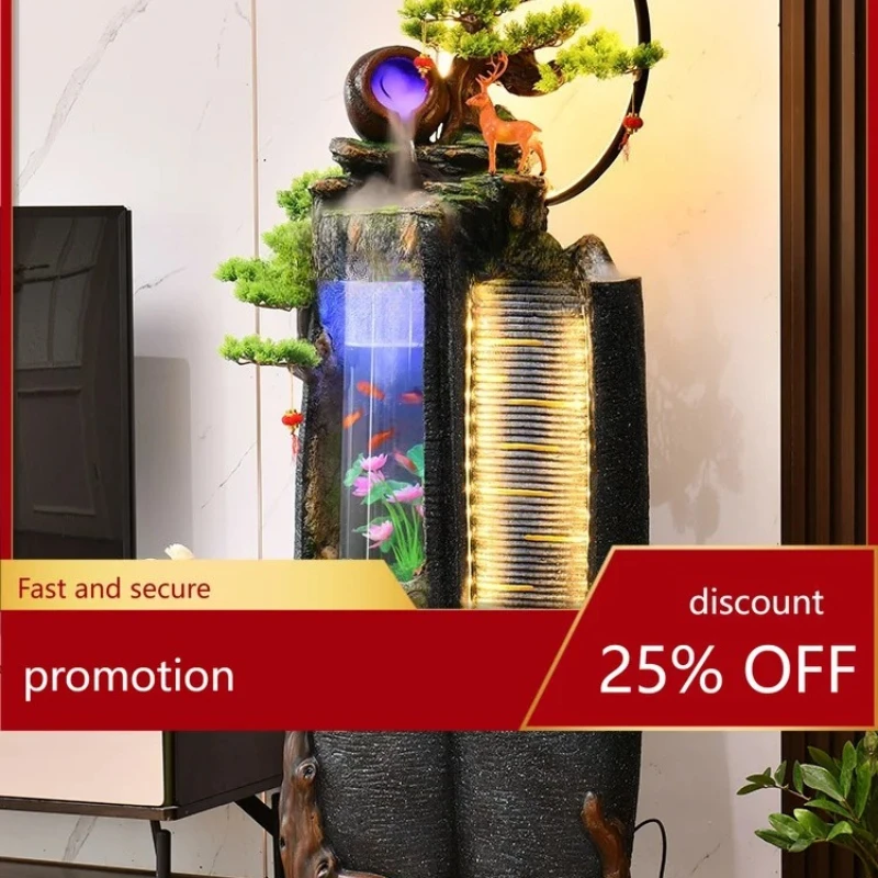 Living Room Floor Flowing Water Ornaments Lucky Circulating Water Rockery Fountain Waterscape