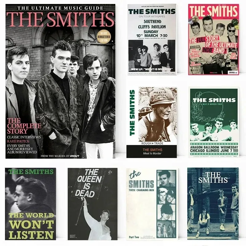 Hot Singles Classic Rock Band The Smiths The Queen Is Dead Retro Posters Canvas Painting Wall  Prints for Bar Home Decoration