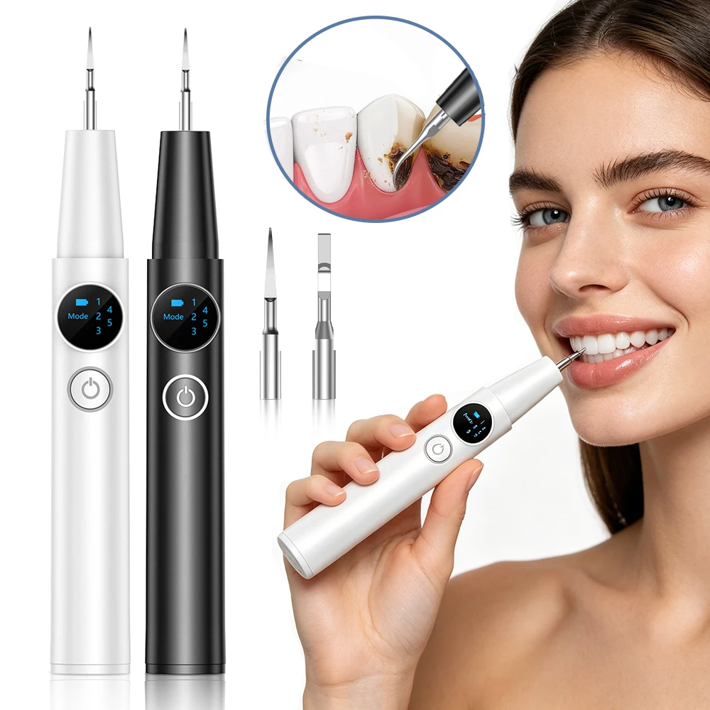 Plaque Remover for Teeth Dental Cleaning Kit Tartar Remover for Teeth with LED Light 5 Modes Rechargeable Dental Cleaner