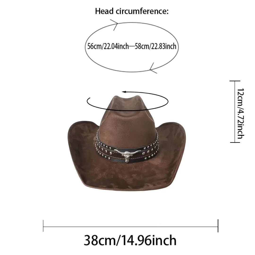หมวกสักหลาดสีดำสไตล์วินเทจ HongLuan และหมวกคาวบอยประดับเพชรสำหรับผู้หญิง, อุปกรณ์เสริมคอสเพลย์คาวบอยหญิงและหมวกคาวเกิร์ล