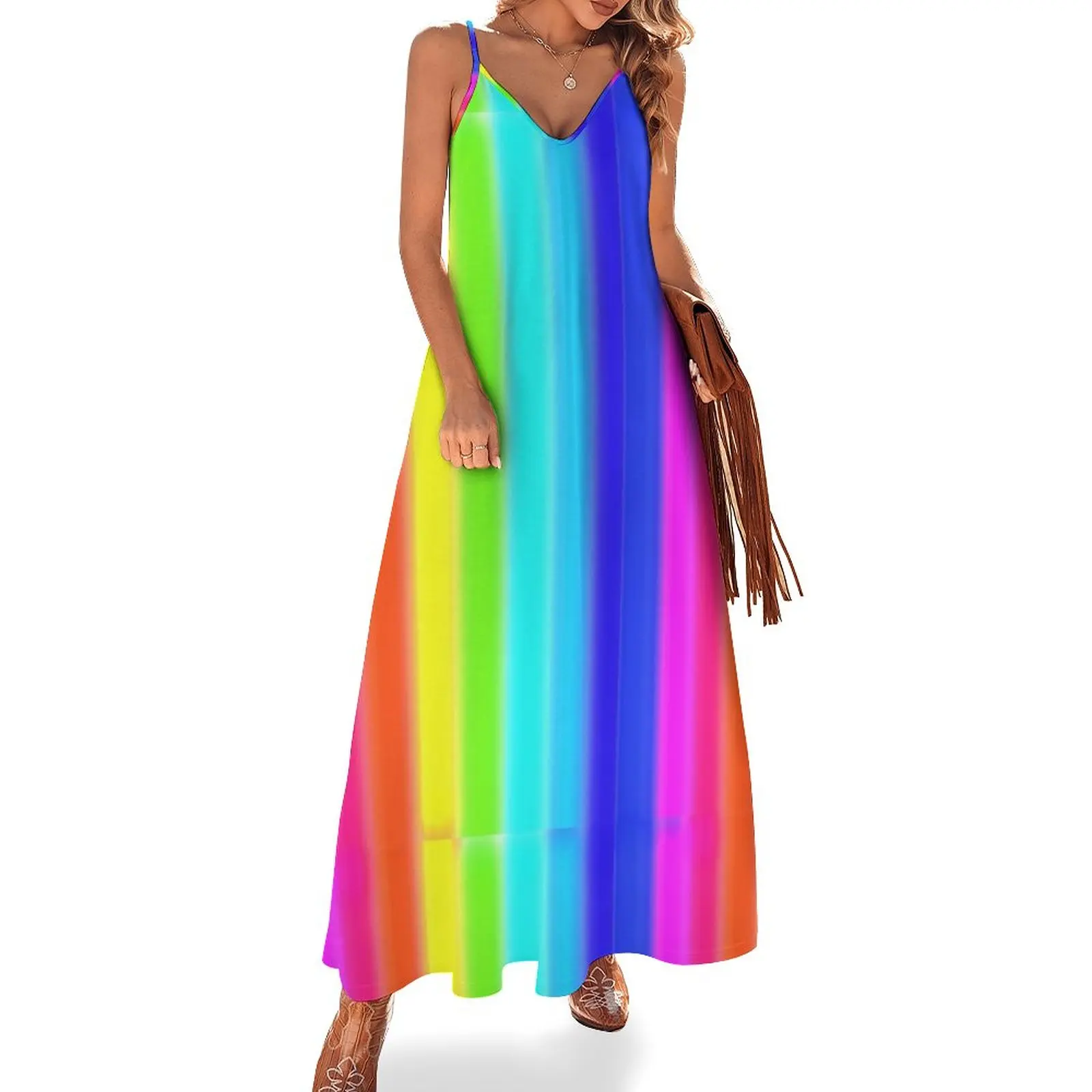 Glow Sticks Sleeveless Dress Female clothing evening dresses women Women's summer dresses