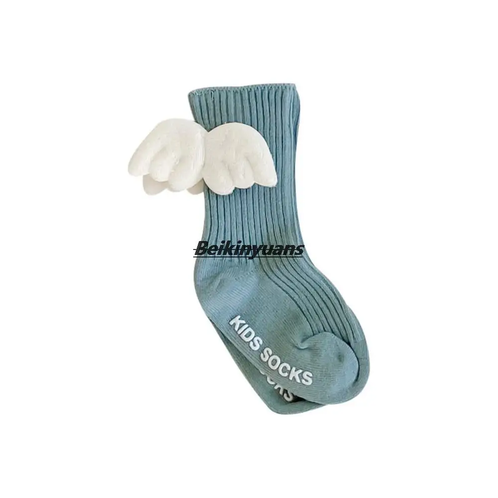 Baby socks princess elastic knitted cotton socks for newborn baby spring and autumn winter sack angel wings toddler sock