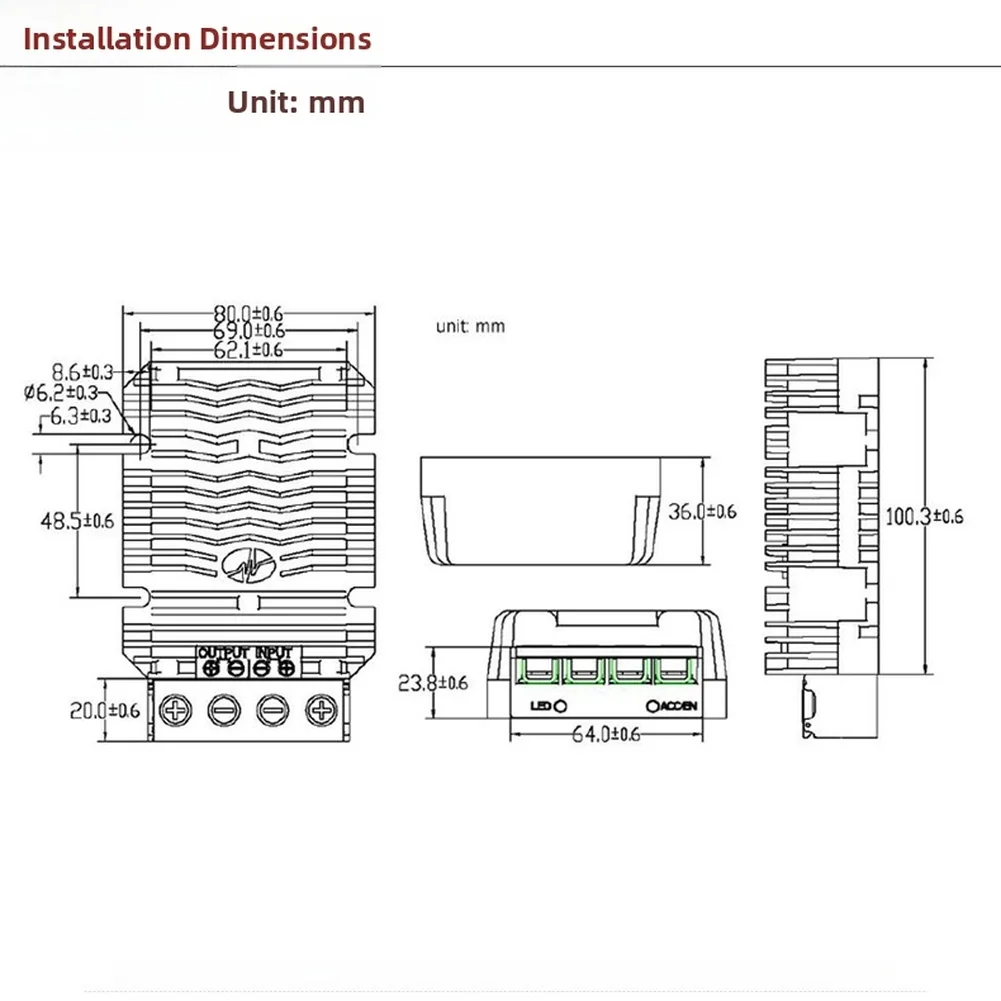 14.6v 20a Power Adapter 20A Power Converter Wide Voltage Input 18-60V High Power Output 292W Over-current Protection