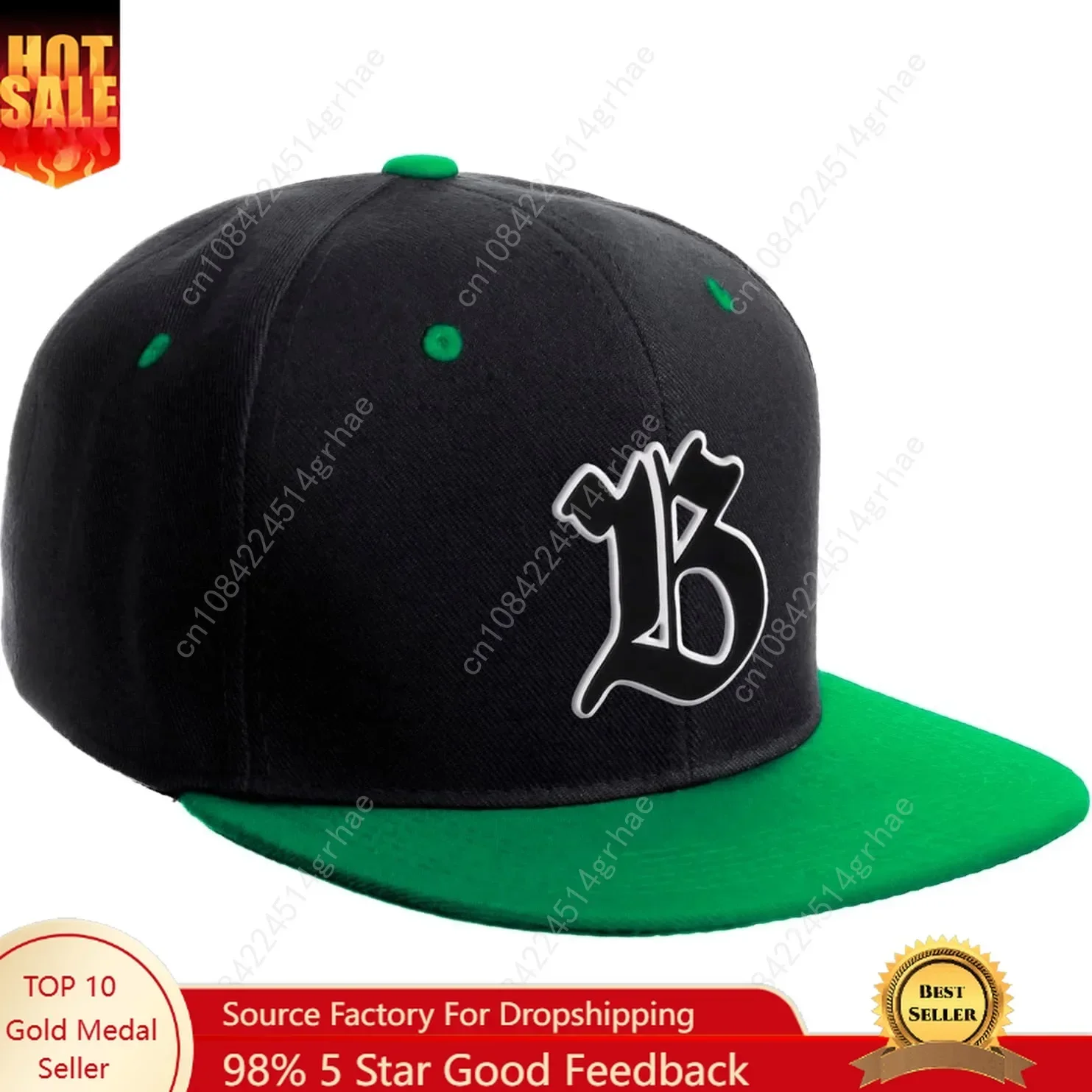 

Daxton Classic Snapback Old English Alphabet A to Z Numbers Initials Flat Bill Visor Cap