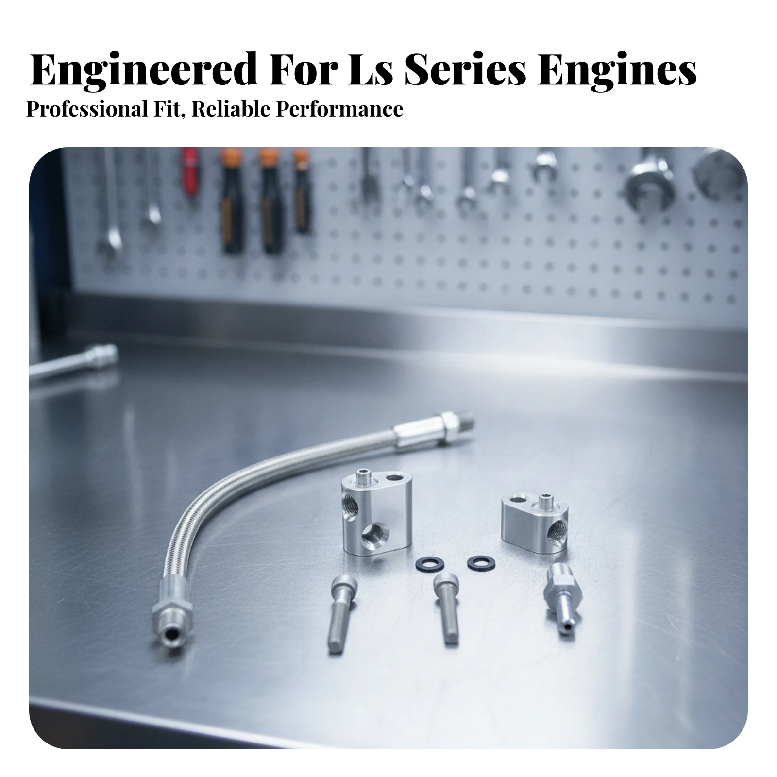 Vehicle Hardware GM LS Bypass Hose Kit Threaded End Connections Bolts Corrosion-Resistant LS Engine Coolant Bypass Hose