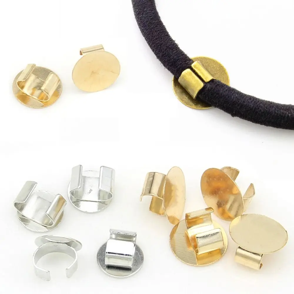 100ชิ้นฐานเชือกผมสีทองเงินอุปกรณ์ทำเครื่องประดับงานประดิษฐ์ทำด้วยตัวเองโลหะ c หัวเข็มขัดเชื่อมต่อที่คาดผม