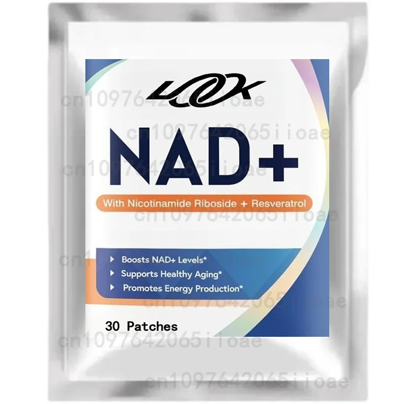 30-Count NAD+ Boosting Transdermal Patches: with NR, Resveratrol, Turmeric & Quercetin for Cellular Repair & Healthy Aging