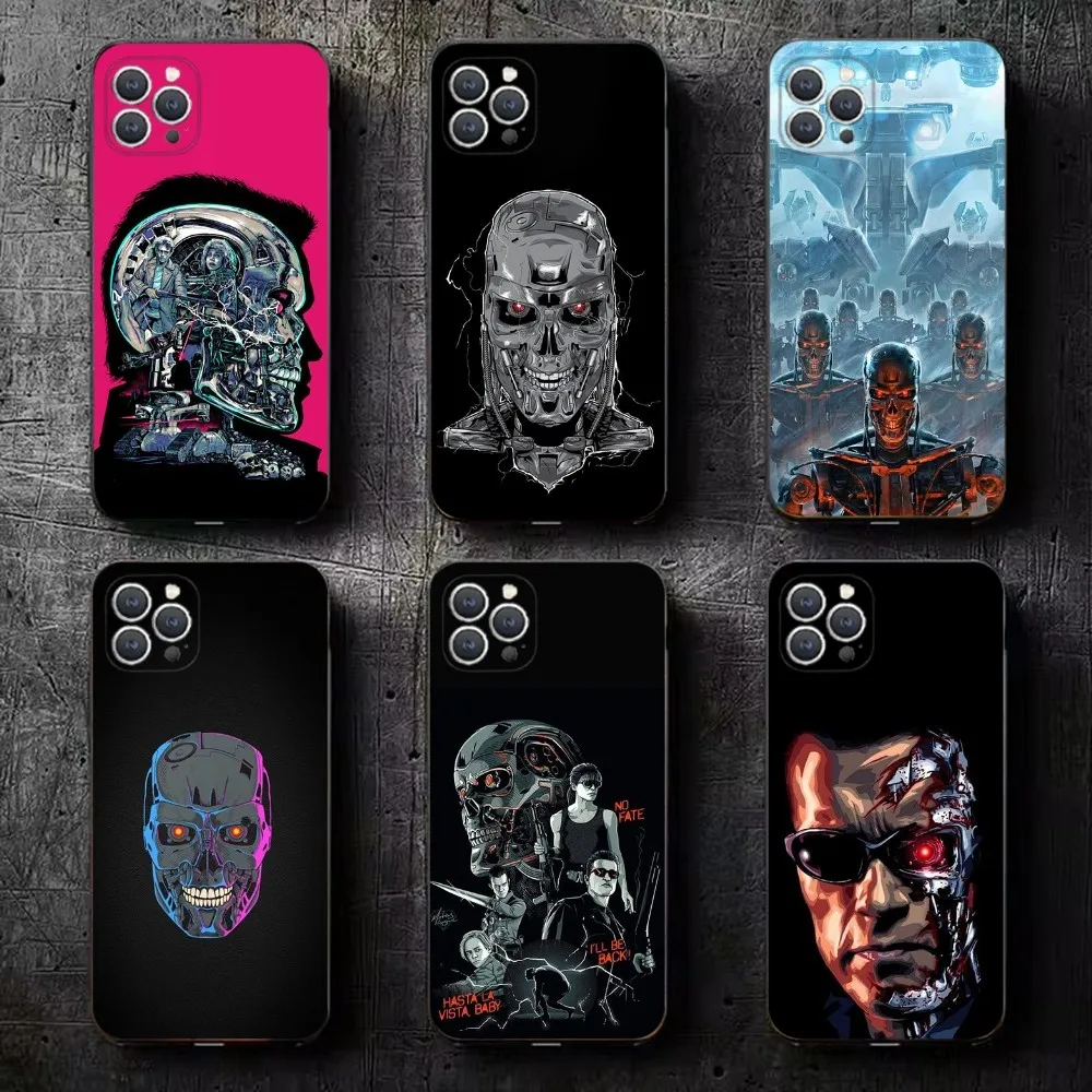 Movie The T-Terminator  Phone Case For iPhone 16,15,14,13,12,11,Plus,Pro Max,XS,X,XR,SE,Mini,8,7 Soft Silicone Black Cover