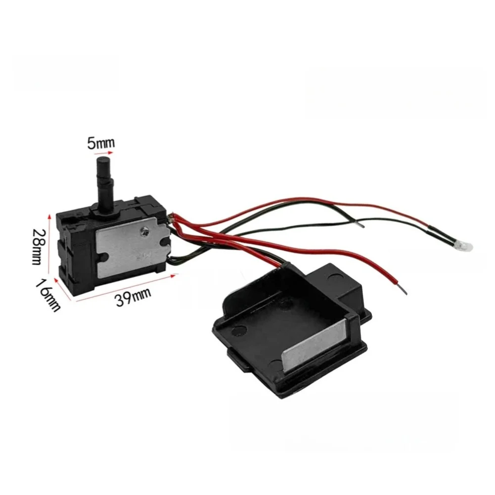 21V DC Electric Ratchet Wrench Switch with LED Status Indicator for FA2 7.2 24Vdc 16A 5E4 Power Tools Black Dimensions