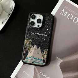 Personalised Customized Name Leather Case For iPhone16pro 16promax 16plus 15 14 13 12 11 Pro Max Initials Letters Engraved Cover